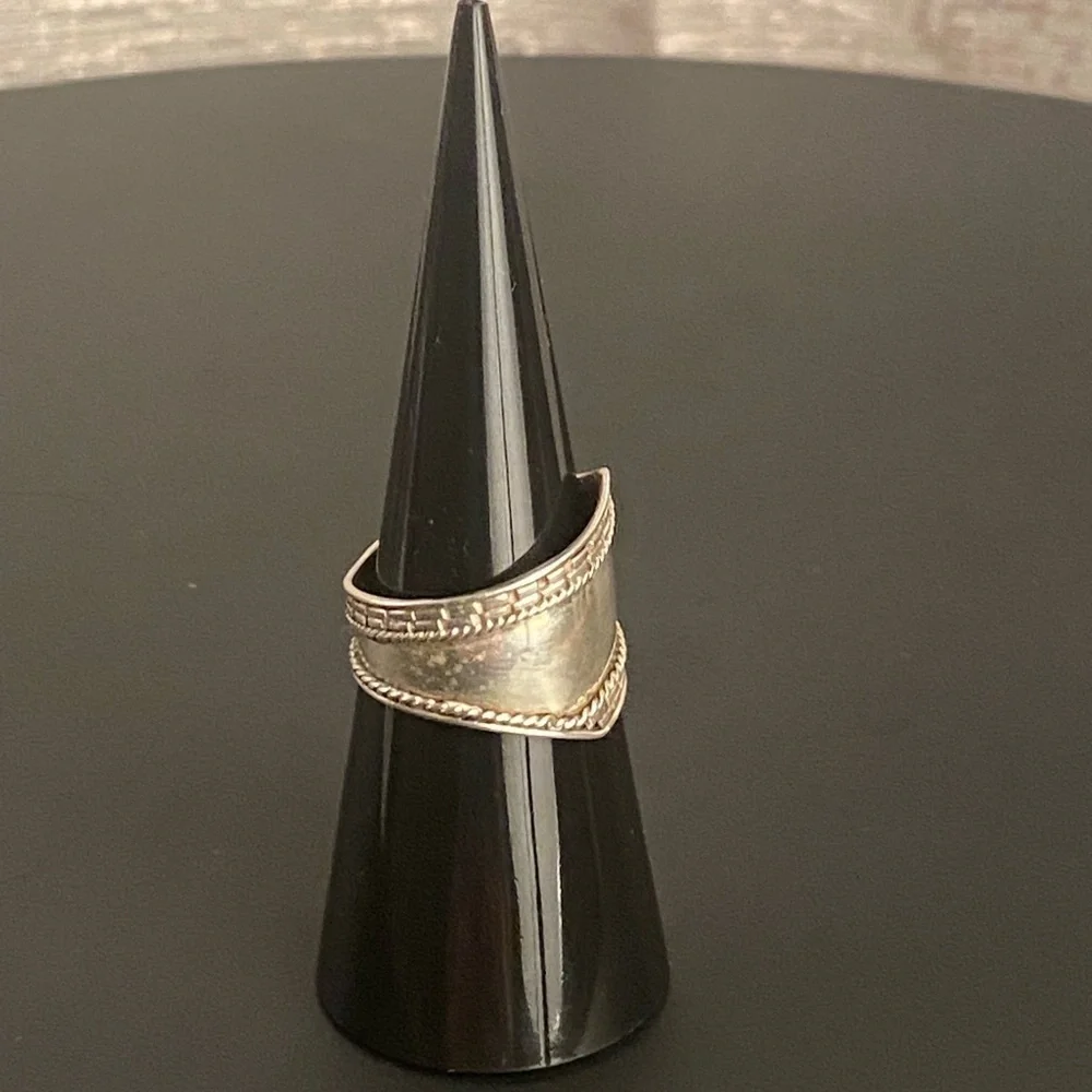 Sterling Silver Vintage Boho Spoon Ring 7 Stamped - Picture 8 of 12
